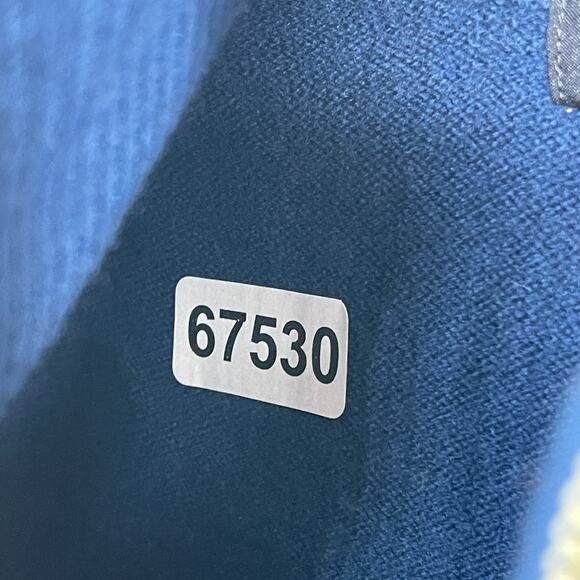 BANANA REPUBLIC Sweater Mens S Cardigan Extra Fine Wool Argyle Full Zip Blue - Picture 13 of 13